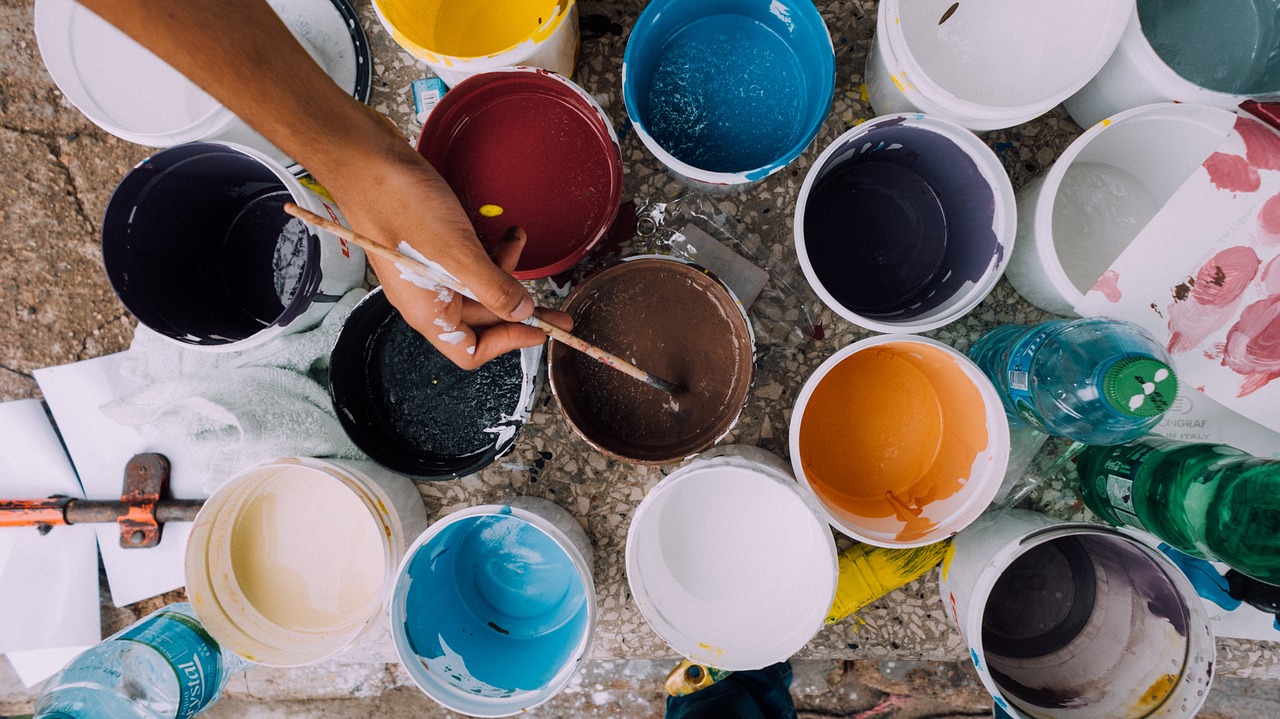 painting pots set up